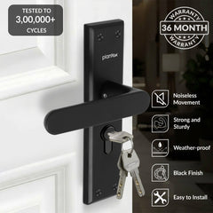 Plantex Door Lock Set - Main Door Lock Plate Handle Set/Mortise Lock with 3 Keys/Lock Body and Cylinder - Pack of 1 (OHMH-81, Z-Black)-3