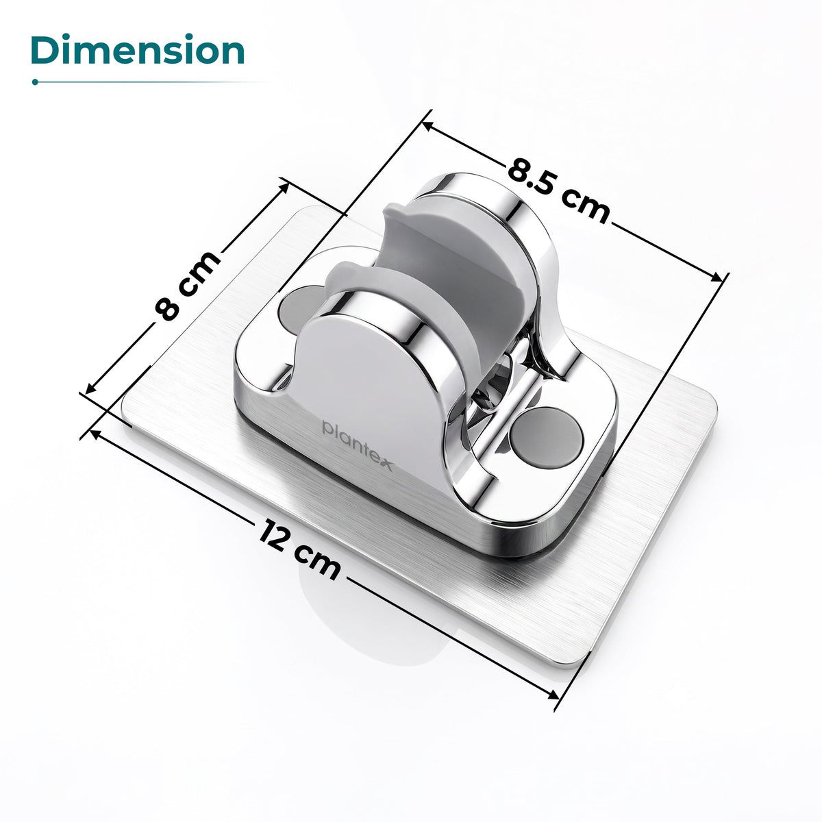 Plantex ABS Hand Shower Holder For Bathroom/Strong Self Adhesive Adjustable Handheld Shower/No Drilling Wall Mount Bracket - (Chrome) (Model APS-971)-2