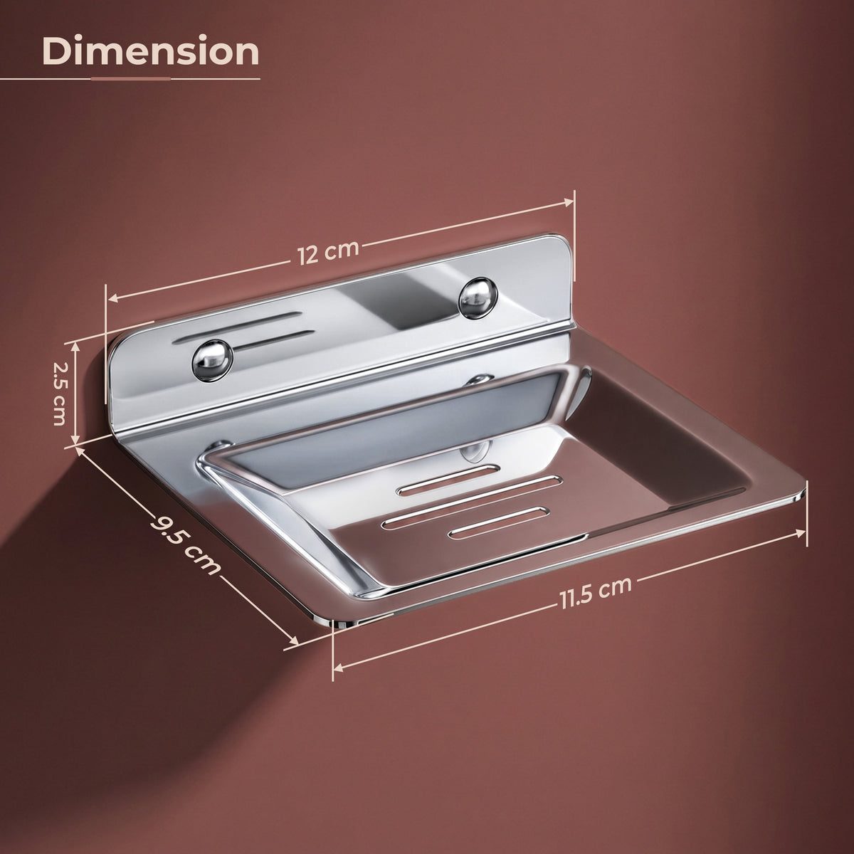 Plantex Soap Dish for Bathroom/Stainless Steel Wall Mounted Soap Holder/Case/Bathroom Accessories - (Chrome)-2