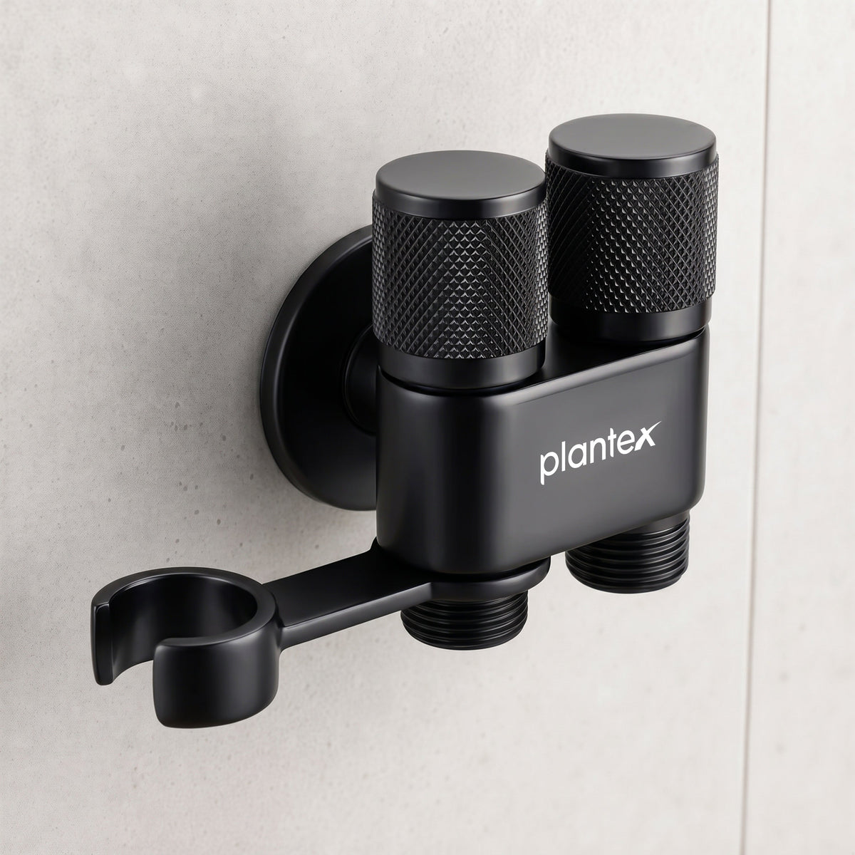 Plantex 2 Way Angle Cock/Stainless Steel Double Outlet Water Valve/Bathroom & Kitchen Tap Connector/Water Faucet - Pack of 1 (Black, APS-N-8)-3