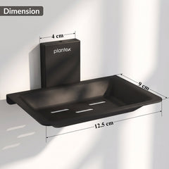 Plantex 304 Grade Stainless Steel Bathroom Soap Holder/Wall Mounted Soap Holder/Soap Dish Stand/Bathroom Accessories - Crystal (Black)-2