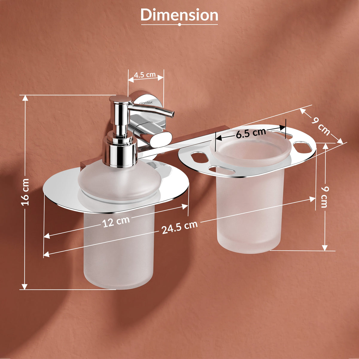 Plantex Olive Hand wash Holder for wash Basin Liquid soap Dispenser - 304 Stainless Steel-2