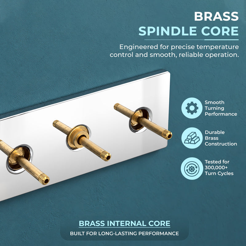 Plantex Brass Concealed Shower Mixer Valve with 3 Lever Exposed Parts Kit/High Flow Manual Diverter/Wall Mounted Bathroom Shower Control Valve (Venice-1538)-4
