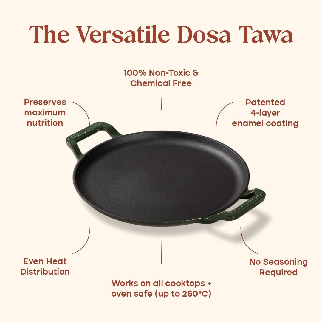 No. 12 Enamel Cast Iron Dosa Tawa (30cm)