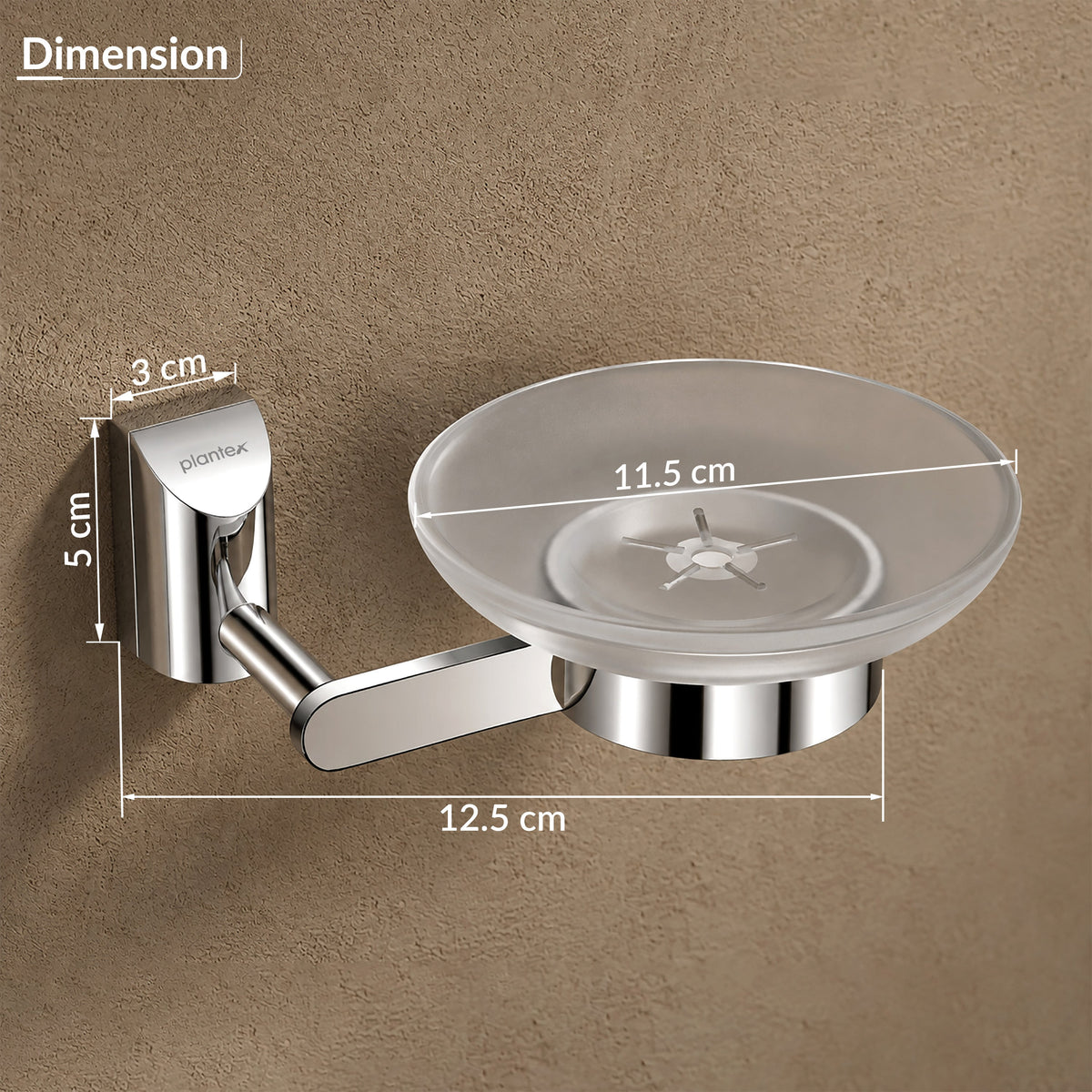 Plantex Smero Pure Brass and Glass Soap Holder for Bathroom & Kitchen/Soap Stand/Case/Dish/Bathroom Accessories - Superb (Chrome)-2