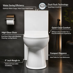 Plantex Commode for Toilet/Ceramic One Piece Western Toilet/Rimless Commode with Soft Closing Toilet Seat - S Trap Outlet (White)-3