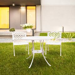 Natale Cast Aluminium Garden Patio Seating 2 Chair and 1 Table Set