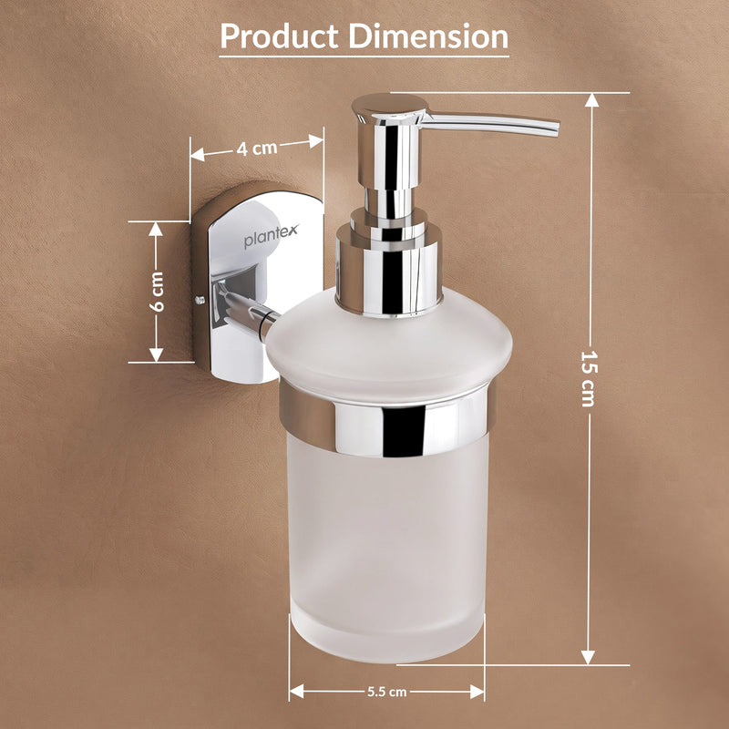 Plantex 304 Grade Stainless Steel Hand Wash Holder for Wash Basin/Liquid Soap Dispenser/Bathroom Accessories - Parv (Chrome)-2