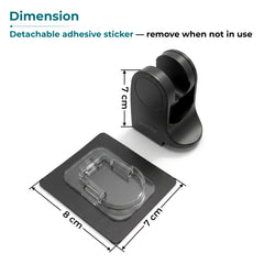 Plantex ABS Hand Shower Holder For Bathroom/Strong Self Adhesive Adjustable Handheld Shower/No Drilling Wall Mount Bracket - Pack of 1 (Black)-2