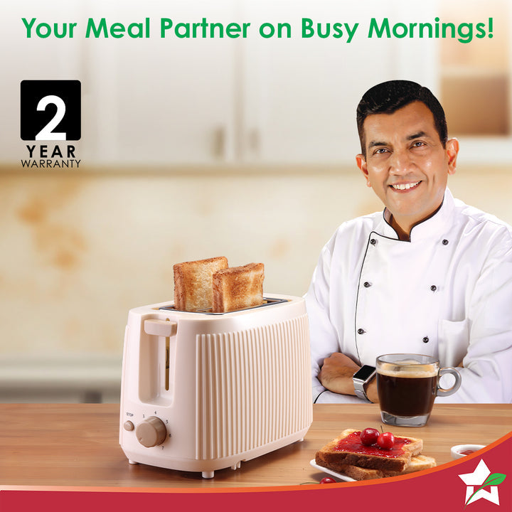 Regalia 2-Slice Pop-up Toaster with Lid Cover, 7 Browning Options for Golden Crispy Bread Toasts, Mid-Cycle Cancel Function, Slide-out Crumb Tray, 2-Yr Warranty, Ivory, Electric Toaster