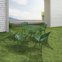 Lucio Cast Aluminium Garden Patio Seating 4 Chair and 1 Table Set