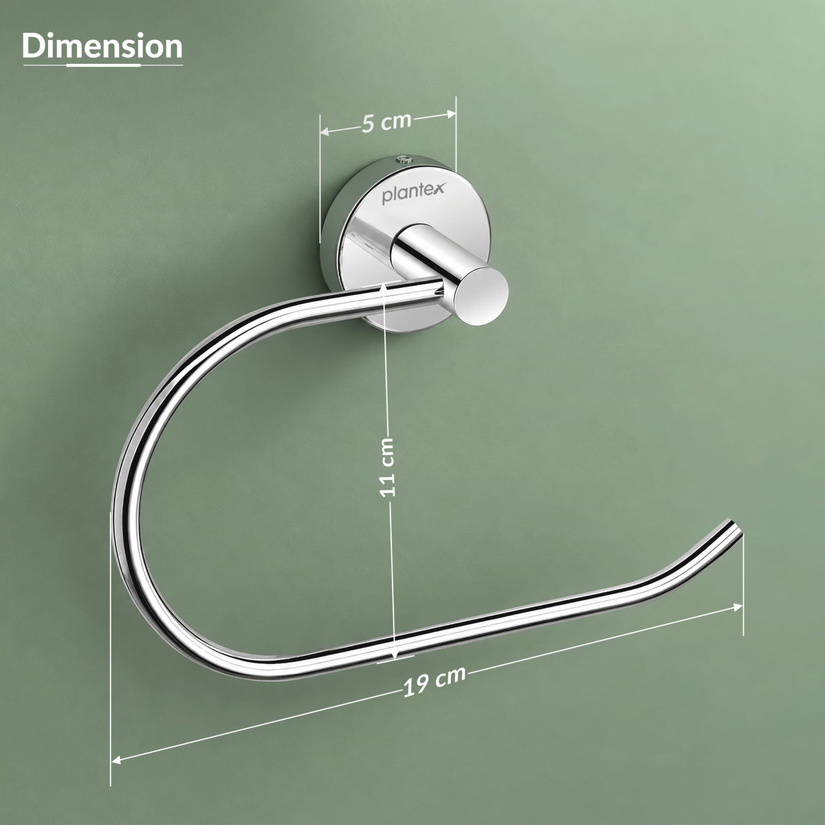 Plantex Stainless Steel Napkin Holder for Wash Basin/Towel Hanger for Bathroom/Napkin Hanger/Bathroom Accessories - Pack of 1 (Chrome)-2