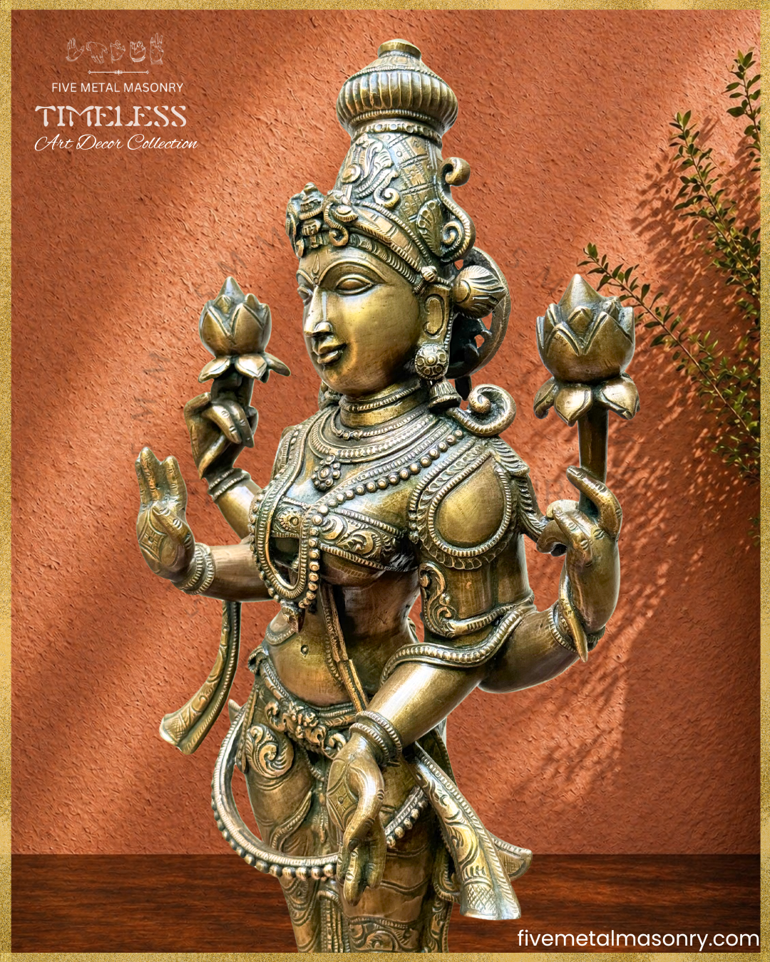 Lakshmi Panchaloha Bronze Icon - 20" Standing - Timeless Collection