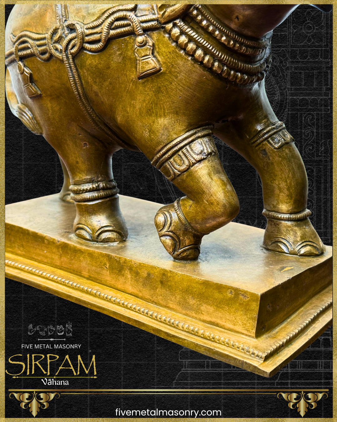 Gaja:Elephant Panchaloha Bronze Icon - 8" - Sirpam Collection