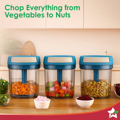 Wonderchef Pulse Vegetable String Chopper | Vegetable Cutter | 900ml | 6 Sharp Stainless-steel Blades for Precise Cuttin