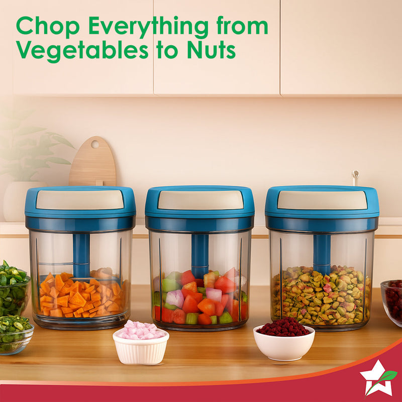 Wonderchef Pulse Vegetable String Chopper | Vegetable Cutter | 900ml | 6 Sharp Stainless-steel Blades for Precise Cuttin