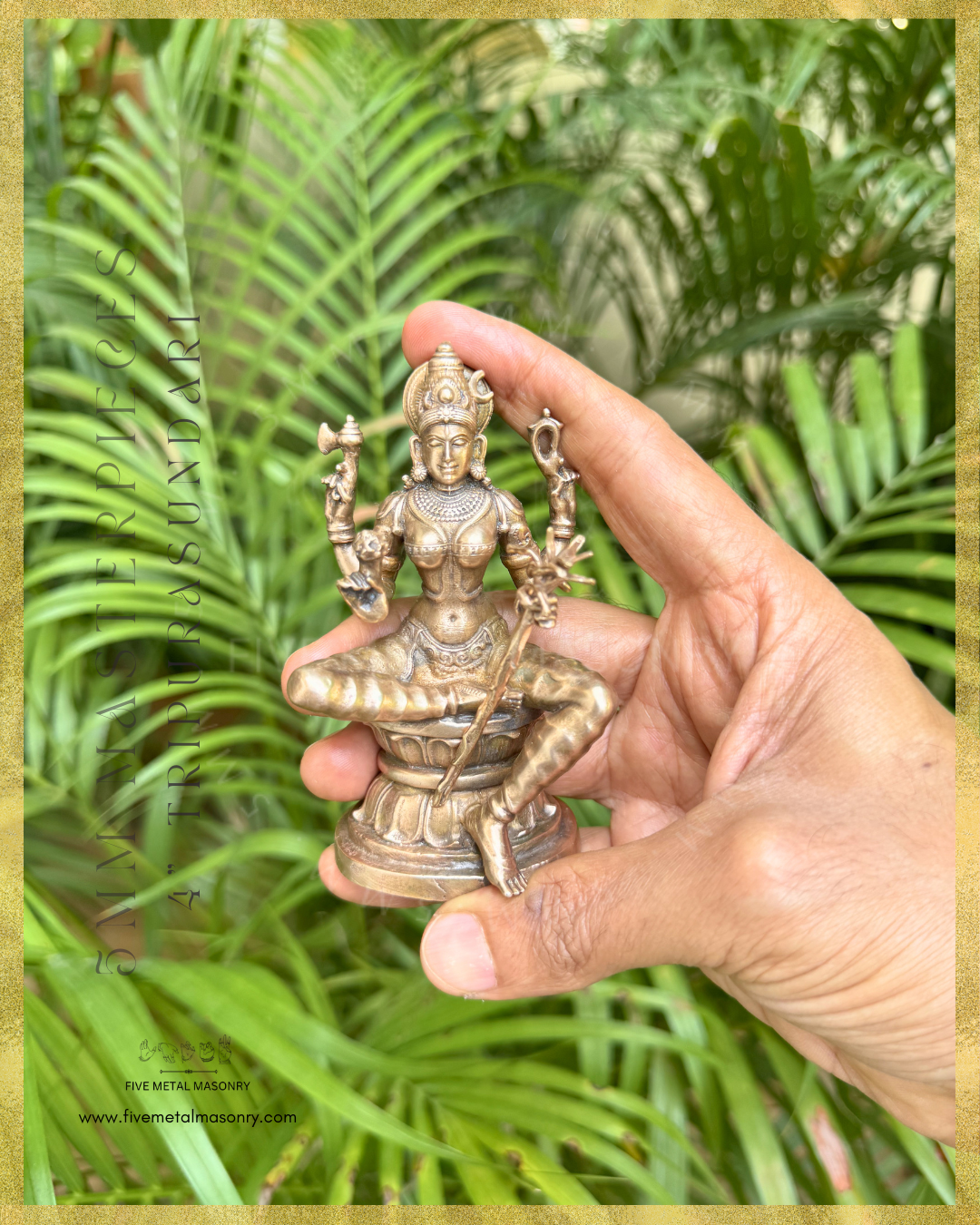 Lalitha-Tripurasundari  Panchaloha Bronze Icon - 4"-  Masterpieces Collection