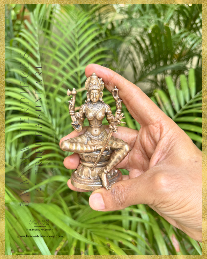 Lalitha-Tripurasundari  Panchaloha Bronze Icon - 4"-  Masterpieces Collection