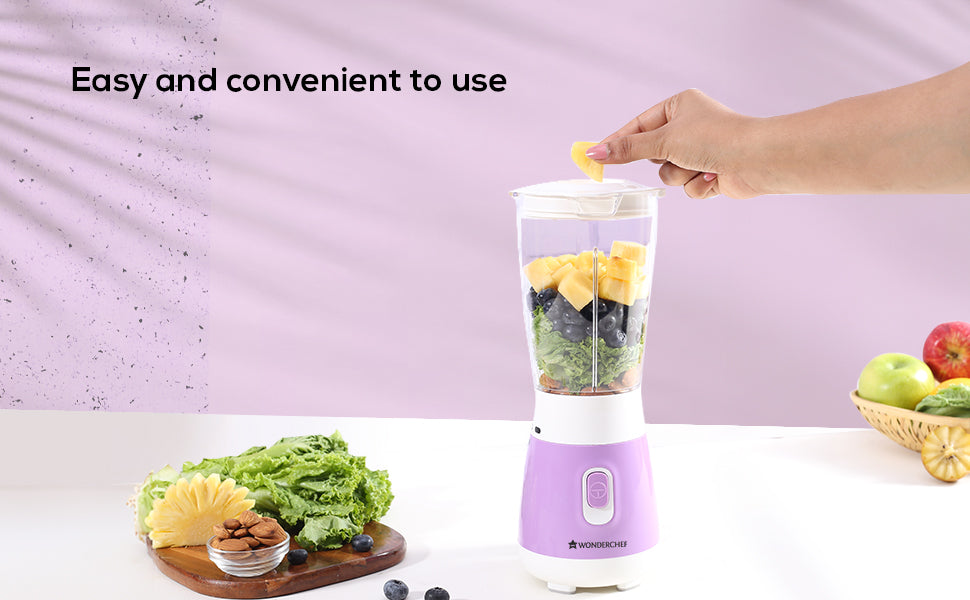 Orchid Personal Blender, 250W Copper Motor, 600ml Transparent Jar, Stainless Steel Blades for Perfect Blending, Hassle Free Blending of Fruits & Vegetable Juices, Protein Shakes, Smoothies