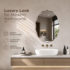 Plantex Glass Frameless Oval Mirror for Wall/Mirror with Beveled Smooth Edges/Mirror for Bathroom/Dressing Room/Living Room/Bedroom/Entryway - (18 X 24 Inch), Clear-4