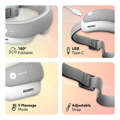 AGARO Elite Eye Massager with Air Compression, Rechargeable, Heat & Vibration-3