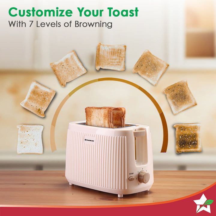 Regalia 2-Slice Pop-up Toaster with Lid Cover, 7 Browning Options for Golden Crispy Bread Toasts, Mid-Cycle Cancel Function, Slide-out Crumb Tray, 2-Yr Warranty, Ivory, Electric Toaster