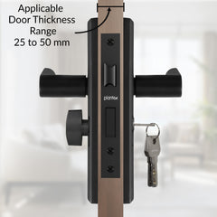 Plantex Door Lock Set - Main Door Lock Plate Handle Set/Mortise Lock with 3 Keys/Lock Body and Cylinder - Pack of 1 (OHMH-81, Z-Black)-4