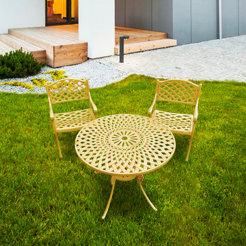 Natale Cast Aluminium Garden Patio Seating 2 Chair and 1 Table Set