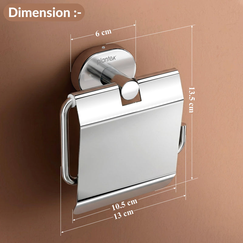 Plantex J4 Stainless Steel Toilet Paper Holder for Bathroom/Tissue Holder for Washroom/Toilet roll Holder for Wall Mounted/Bathroom Accessories (Chrome Finish) Onix-2