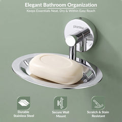 Plantex Stainless Steel Soap Holder for Bathroom/Soap Stand/Soap Dish/Soap Storage/Bathroom Accessories - Brezza (Chrome)-5