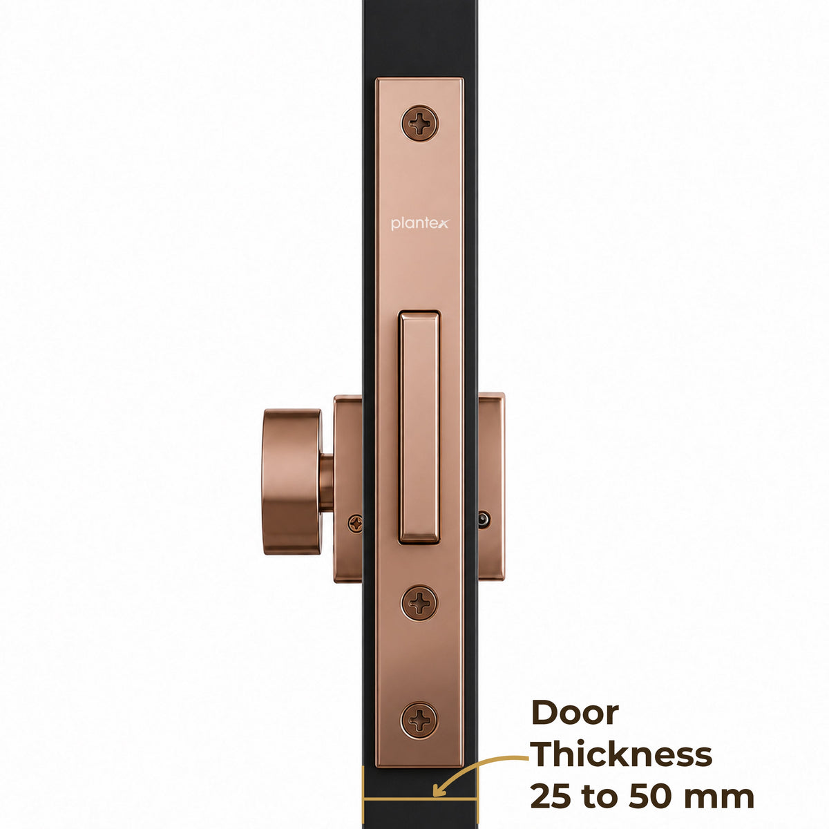 Plantex Dead Lock for Main Door/Lock with Brass 70mm Cylinder with Lock Body and 3 Computerized Keys - Pack of 1 (PVD Rose Gold)-2