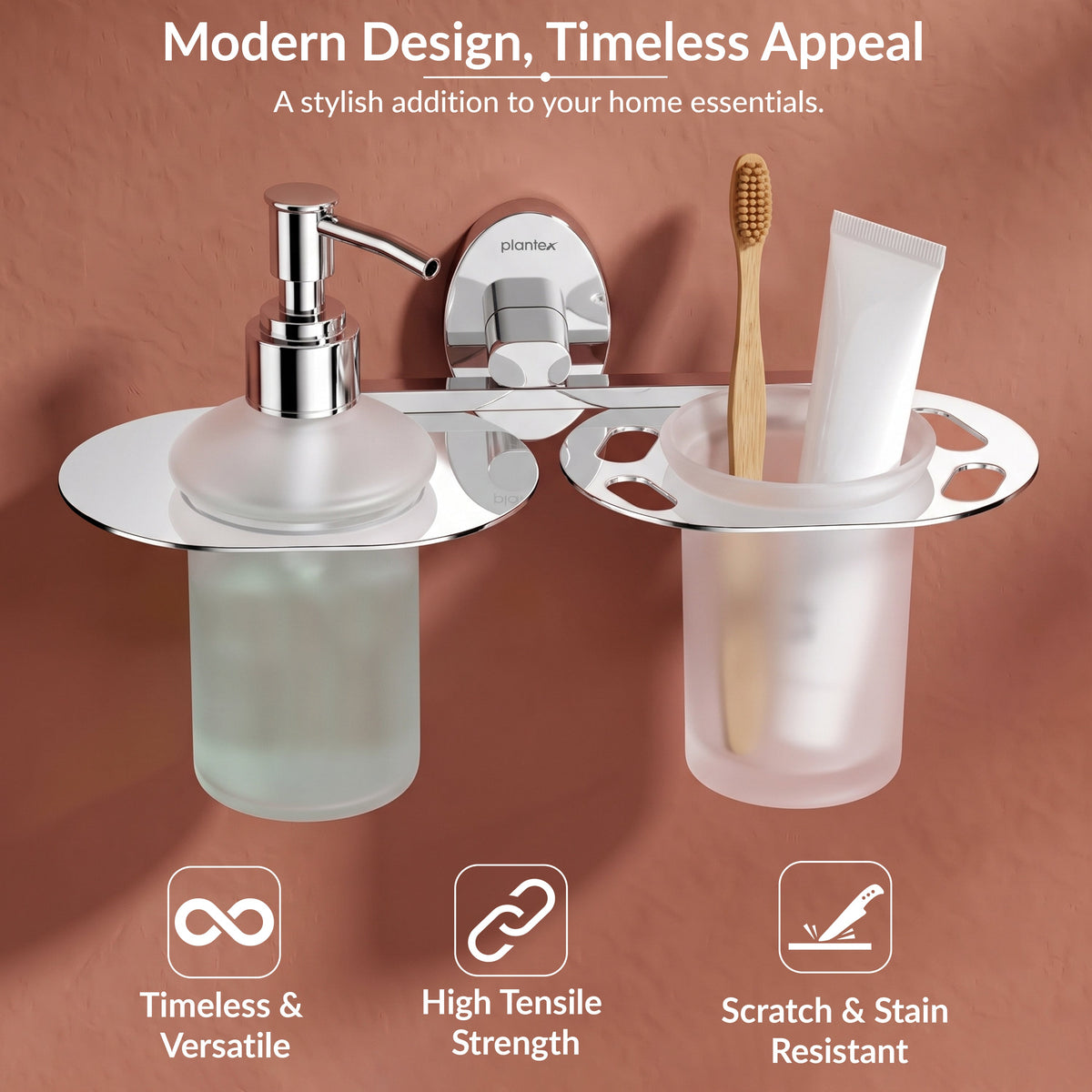 Plantex Olive Hand wash Holder for wash Basin Liquid soap Dispenser - 304 Stainless Steel-5