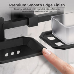 Plantex 304 Stainless Steel Soap and Brush Holder Stand for Bathroom and Wash Basin/Bathroom Accessories Darcy (Black)-3
