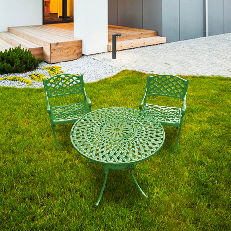 Natale Cast Aluminium Garden Patio Seating 2 Chair and 1 Table Set