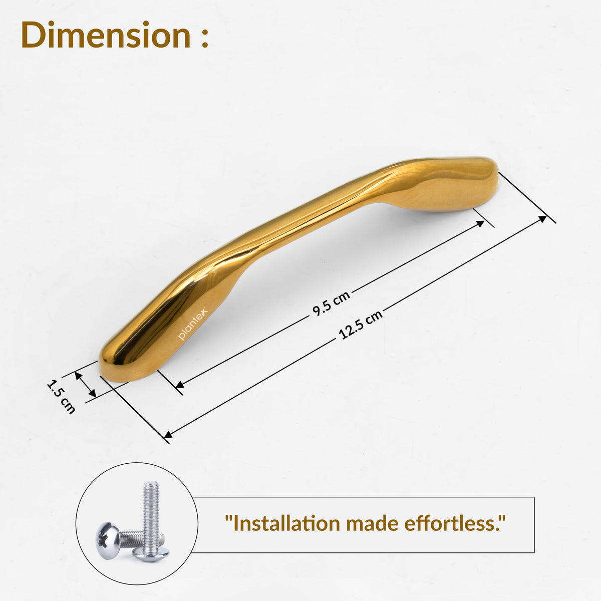 Plantex Cabinet Handle/96mm Handle for Drawer/Wardrobe/Kitchen Handle/Pull-Push Handle for Home/Office - Pack of 1 (Gold) (Model APS-PH-101)-2