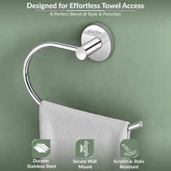 Plantex Stainless Steel Napkin Holder for Wash Basin/Towel Hanger for Bathroom/Napkin Hanger/Bathroom Accessories - Pack of 1 (Chrome)-5