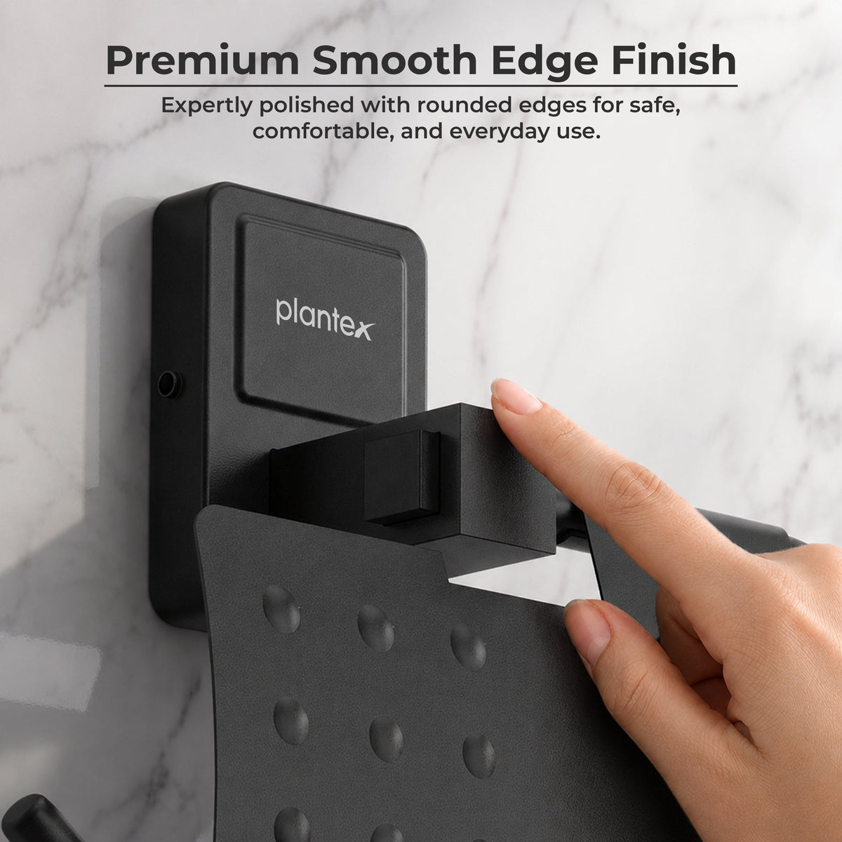 Plantex 304 Garde Stainless Steel Toilet Paper Roll Holder/Toilet Paper Holder in Bathroom/Kitchen/Bathroom Accessories - Darcy (Black)-3