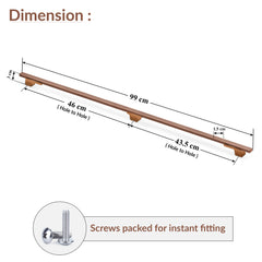 Plantex Aluminium Cabinet Handle/900mm Wardrobe Handle for Home/Cupboard Door Pull-Push Handles for Office - Pack of 1 (DTC-5580, Rose Gold)-2