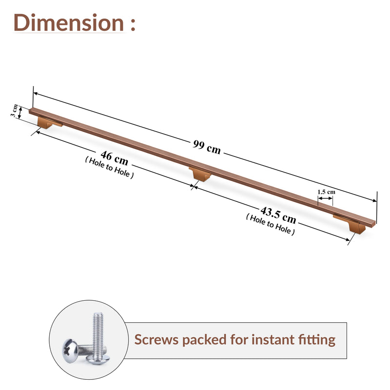 Plantex Aluminium Cabinet Handle/900mm Wardrobe Handle for Home/Cupboard Door Pull-Push Handles for Office - Pack of 1 (DTC-5580, Rose Gold)-2