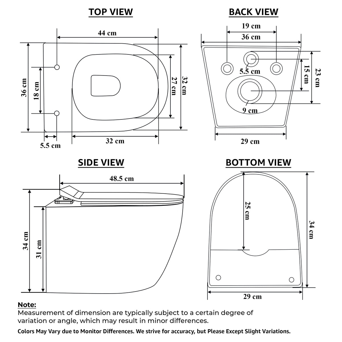 Plantex Imported Ceramic Toilet/Wall Mounted Commode/Rimless Washdown Western Toilet with Soft Close Toilet Seat Cover - P Trap (3043- Matt Khaki)-2
