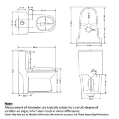 Plantex Platinum Ceramic One Piece Western Toilet/Rimless Washdown Commode for Toilet/Commode With Soft Close Toilet Seat - S Trap Outlet (Ocean)-2