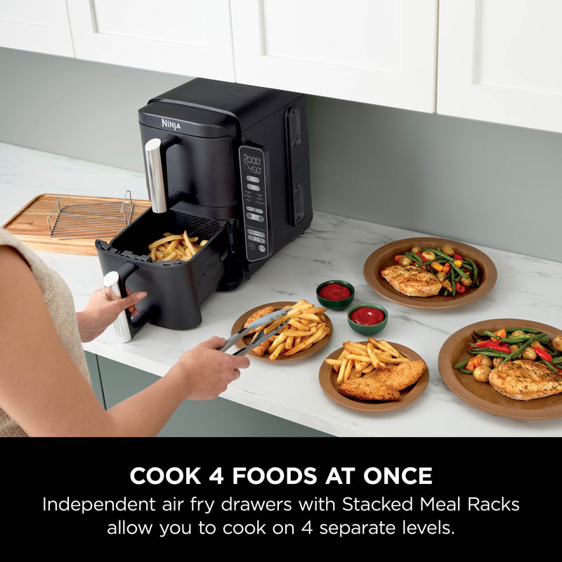 Ninja Double Stack DualZone Digital Air Fryer (SL300IN) | 7.6L, Cook 4 Foods at Once | Vertical Design