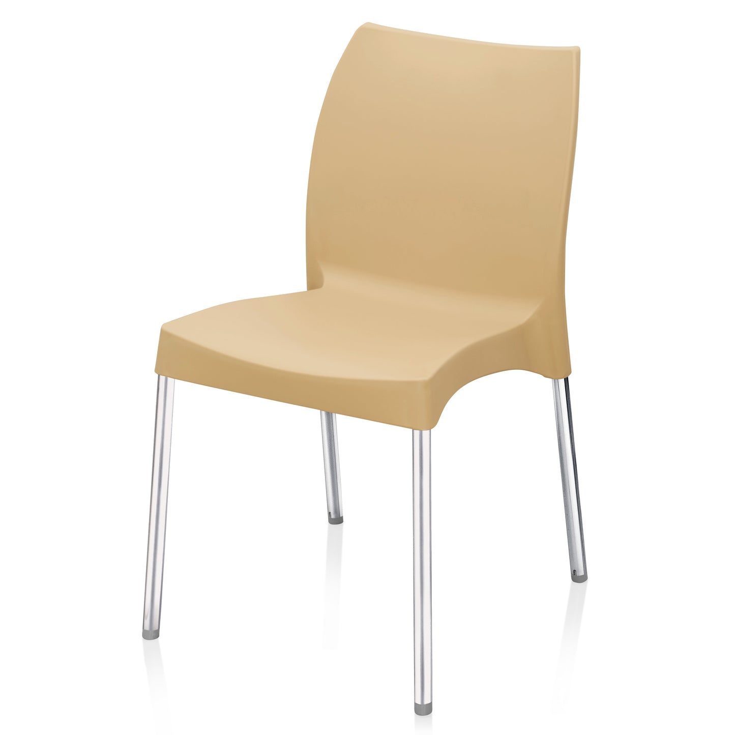 Nilkamal Novella 07 Plastic Armless Chair (Biscuit Brown)