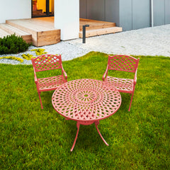 Natale Cast Aluminium Garden Patio Seating 2 Chair and 1 Table Set