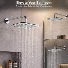 Plantex ABS Shower Head for Bathroom/12x8 inch Head for bathroom/Rain Showers Head for bathroom/Pressurized Showers Head (Chrome, D399)-6