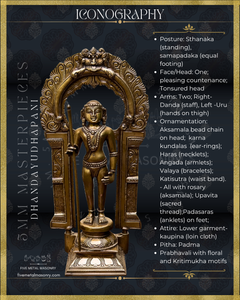 Dhandayudhapani Murugan Panchaloha Bronze Icon - 13" with arch - Masterpieces Collection