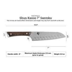 KAI Shun Kanso 7-Inch Hollow-Ground Santoku Knife [SWT0718]