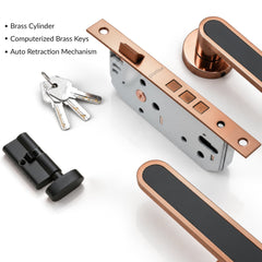 Plantex Door Lock Set with Keys/Mortise Door Lock for Home/Office/Hotel - Pack of 1 (OHMH-21, PVD Rose Gold & Black)-4