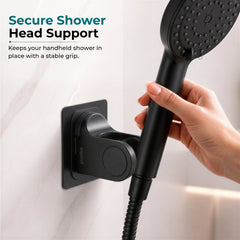 Plantex ABS Hand Shower Holder For Bathroom/Strong Self Adhesive Adjustable Handheld Shower/No Drilling Wall Mount Bracket - Pack of 1 (Black)-5