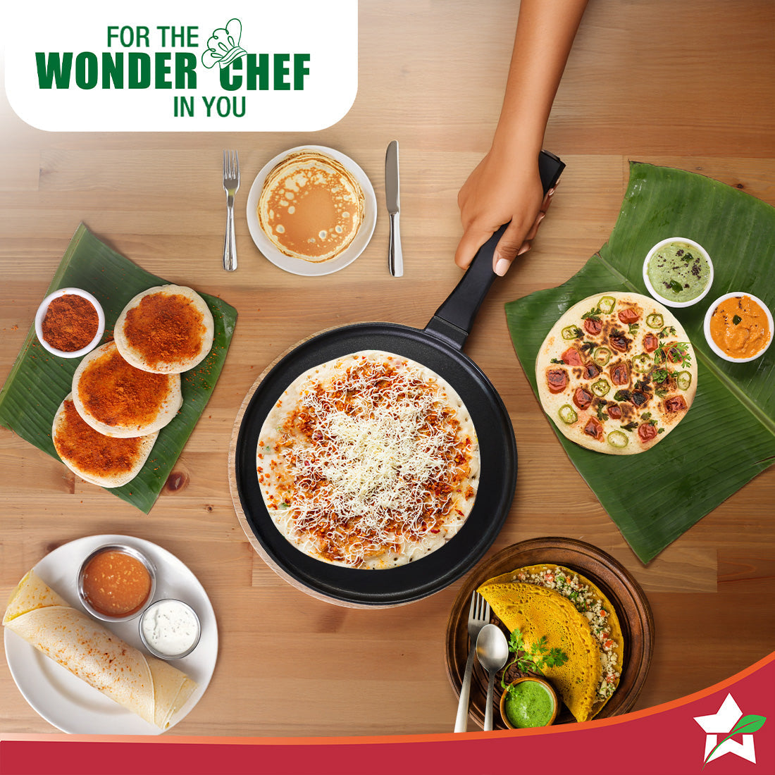 Inducta Die-cast Dosa Tawa, 28cm, 4mm, Japanese Non-stick Coating, Cook with Less Oil, For Dosas, Rotis, Parathas, Omelettes, Pancakes, Compatible with All Cooktops, 2-Yr Warranty, Black